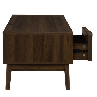 Table basse 1 tiroir et 1 niche effet bois foncé SAULK - Marron