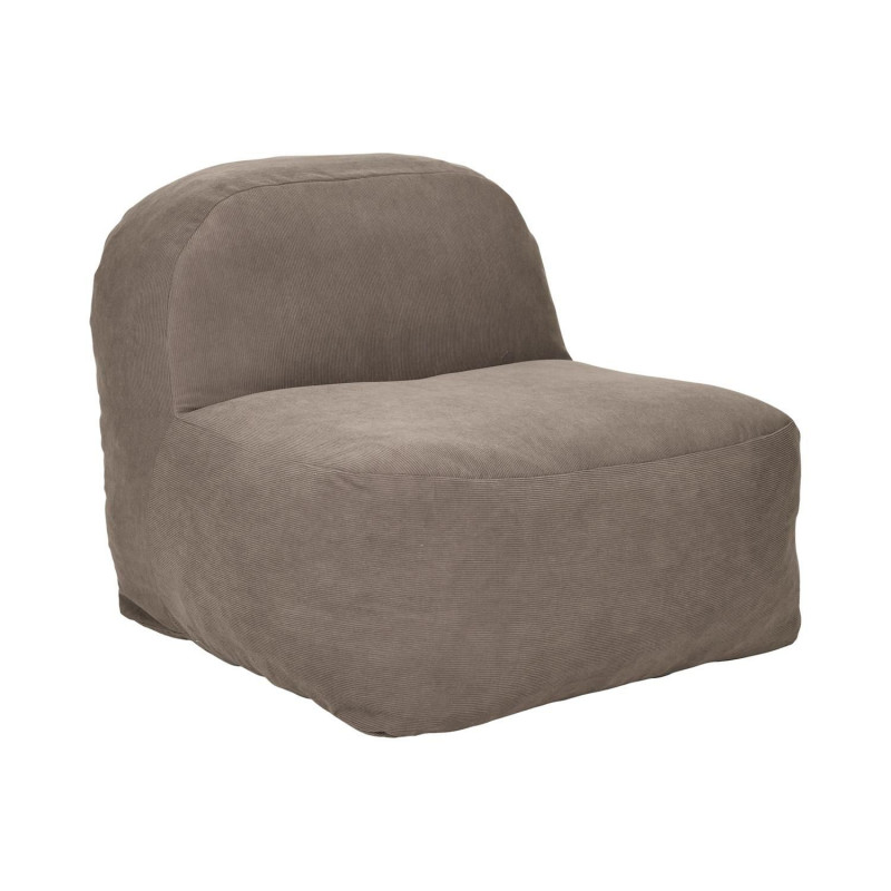 Fauteuil compressé en velours côtelé sans montage DENVER - Taupe