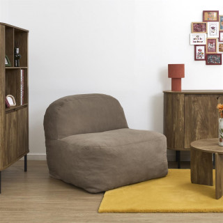 Fauteuil compressé en velours côtelé sans montage DENVER - Taupe