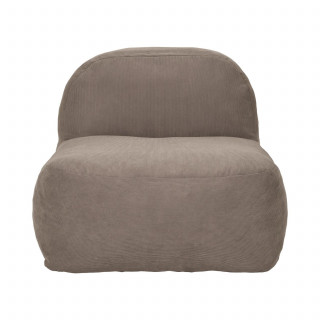 Fauteuil compressé en velours côtelé sans montage DENVER - Taupe