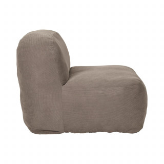 Fauteuil compressé en velours côtelé sans montage DENVER - Taupe
