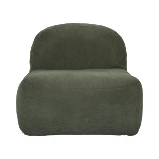 Fauteuil compressé en velours côtelé sans montage DENVER - Vert
