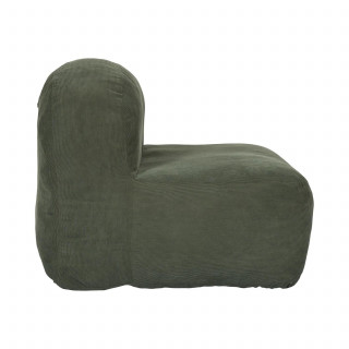 Fauteuil compressé en velours côtelé sans montage DENVER - Vert