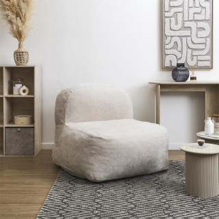 Fauteuil compressé en tissu doux sans montage AUSTIN - Beige