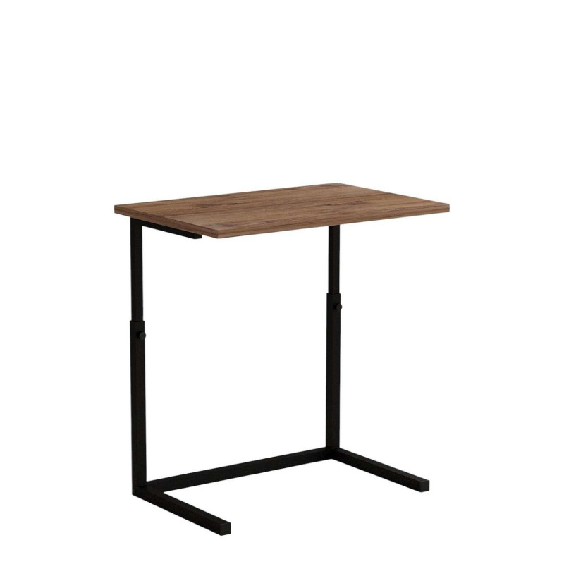 Bureau d'appoint réglable en hauteur effet bois et métal CAPRI - Marron