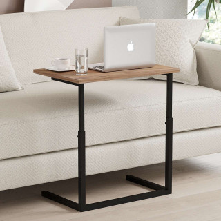 Bureau d'appoint réglable en hauteur effet bois et métal CAPRI - Marron