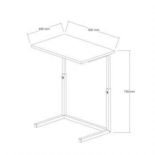 Bureau d'appoint réglable en hauteur effet bois et métal CAPRI - Marron