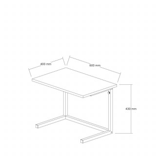 Bureau d'appoint réglable en hauteur effet bois et métal CAPRI - Marron