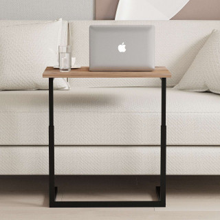 Bureau d'appoint réglable en hauteur effet bois et métal CAPRI - Marron