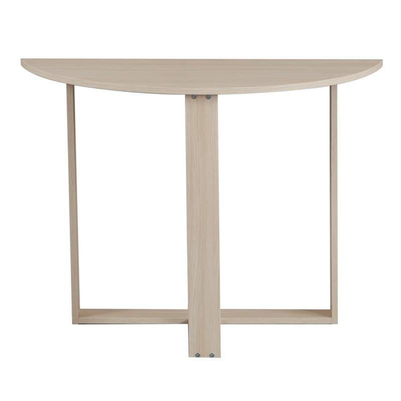 Table console 2-en-1 forme demi-lune MARBELLE - Beige