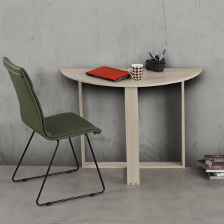 Table console 2-en-1 forme demi-lune MARBELLE - Beige