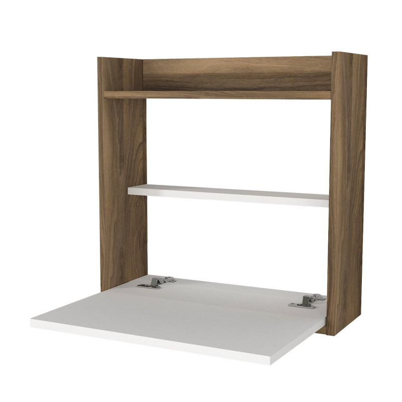 Bureau suspendu rabattable avec rangements HELSINKI - Marron