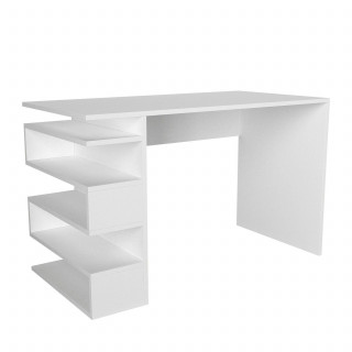 Bureau design avec rangements latéraux AARHURS - Blanc