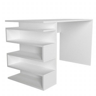 Bureau design avec rangements latéraux AARHURS - Blanc