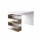 Bureau design avec rangements latéraux AARHURS - Marron et blanc
