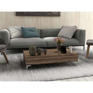 Table basse relevable avec rangements intégrés UPPSALA - Marron