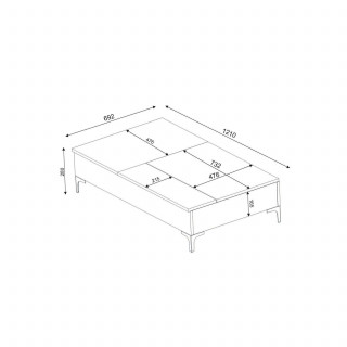 Table basse relevable avec rangements intégrés UPPSALA - Marron
