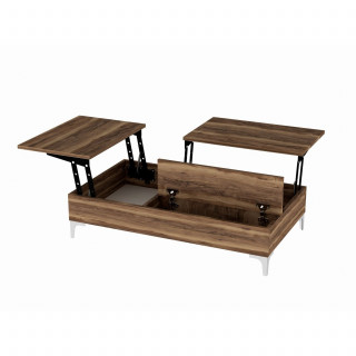 Table basse relevable avec rangements intégrés UPPSALA - Marron