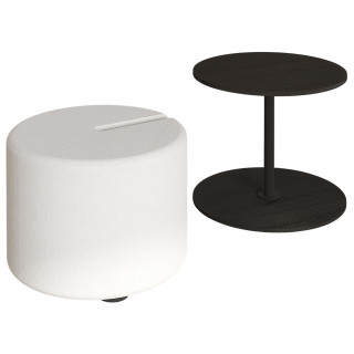 Ensemble table basse et pouf gigogne ORBIT - Noir