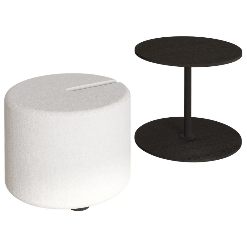 Ensemble table basse et pouf gigogne ORBIT - Noir