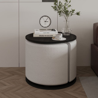 Ensemble table basse et pouf gigogne ORBIT - Noir