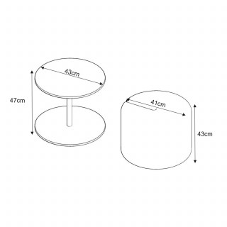 Ensemble table basse et pouf gigogne ORBIT - Noir