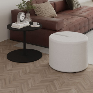 Ensemble table basse et pouf gigogne ORBIT - Noir