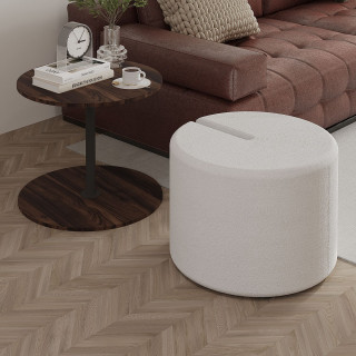 Ensemble table basse et pouf gigogne ORBIT - Marron