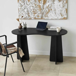 Bureau asymétrique design organique BERLIN - Noir