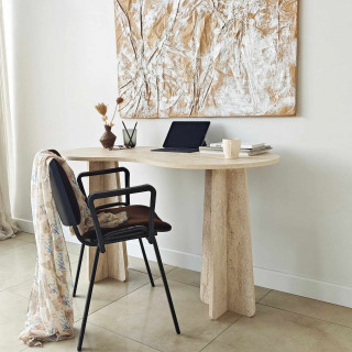 Bureau asymétrique design organique BERLIN - Ivoire