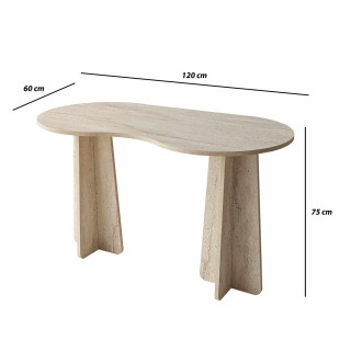 Bureau asymétrique design organique BERLIN - Ivoire
