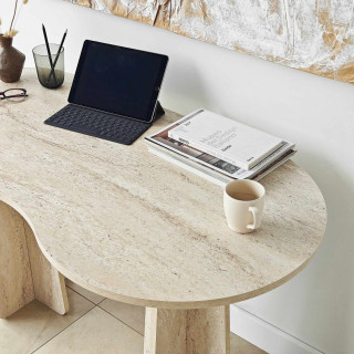Bureau asymétrique design organique BERLIN - Ivoire
