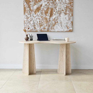 Bureau asymétrique design organique BERLIN - Ivoire