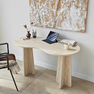 Bureau asymétrique design organique BERLIN - Ivoire
