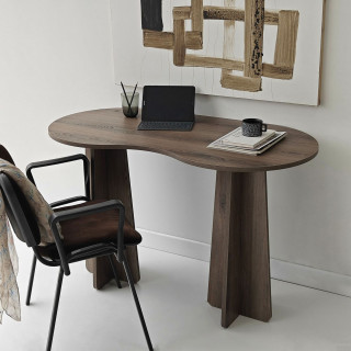 Bureau asymétrique design organique BERLIN - Marron