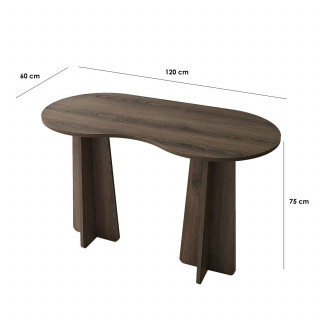 Bureau asymétrique design organique BERLIN - Marron