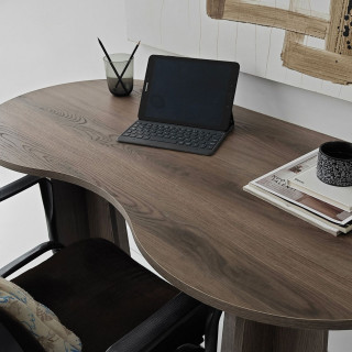 Bureau asymétrique design organique BERLIN - Marron