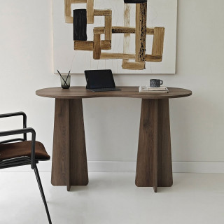 Bureau asymétrique design organique BERLIN - Marron