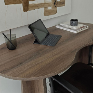 Bureau asymétrique design organique BERLIN - Marron