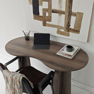 Bureau asymétrique design organique BERLIN - Marron