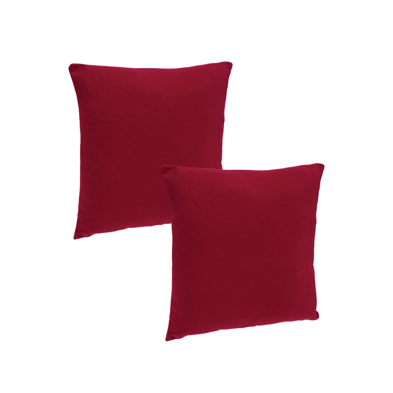 Lot 2x Coussin déhoussable - 38 x 38 cm - Rouge