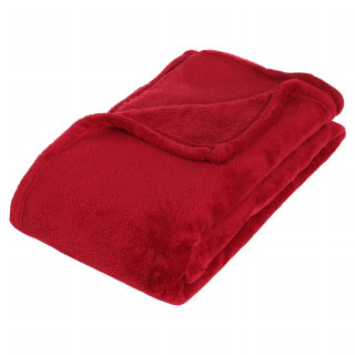 Plaid en microfibre - 125 x 150 cm - Rouge