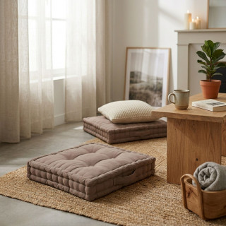 Coussin de sol - 40 x 40 cm Taupe