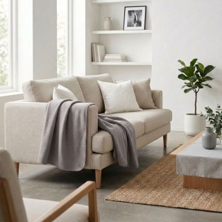 Lot 2x Plaid polaire - 125 x 150 cm - Gris