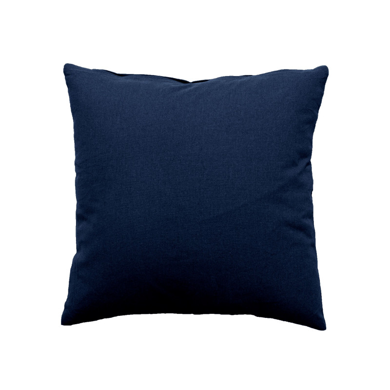Coussin uni effet Bachette déhoussable - 40 x 40 cm - Bleu Marine