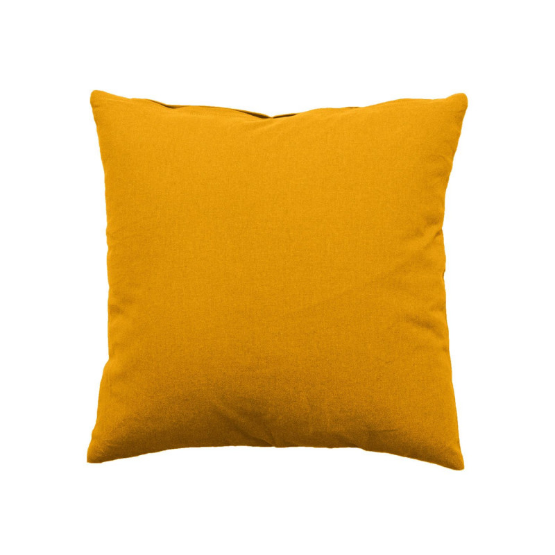 Coussin uni effet Bachette déhoussable - 40 x 40 cm - Moutarde