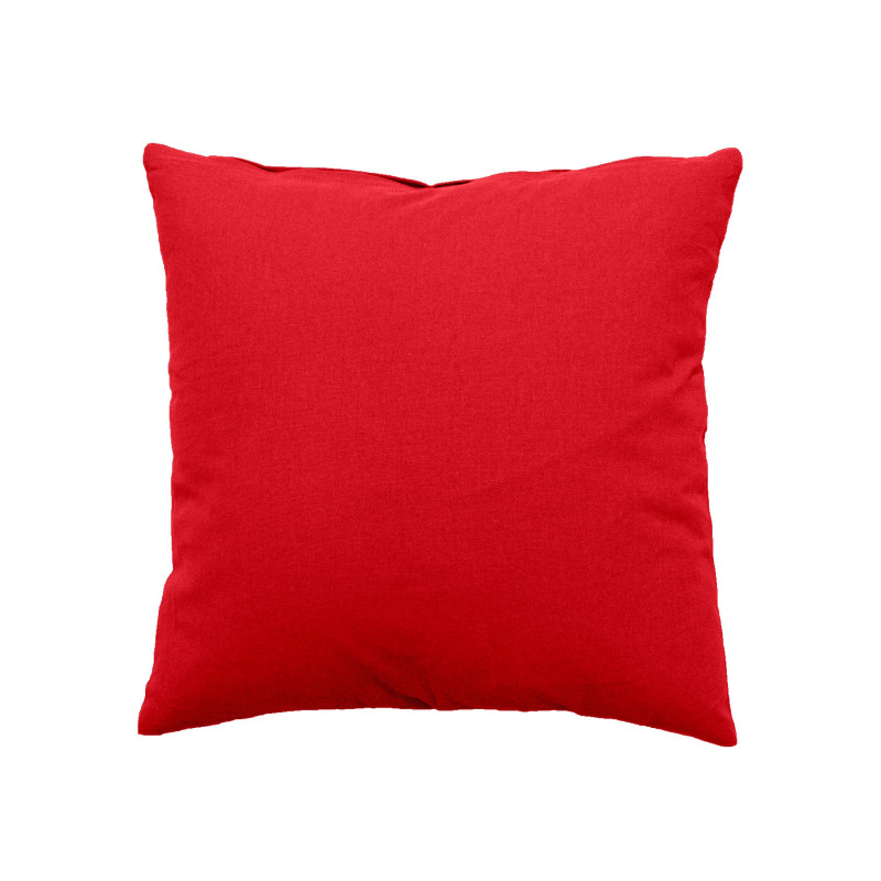 Coussin uni effet Bachette déhoussable - 40 x 40 cm - Rouge
