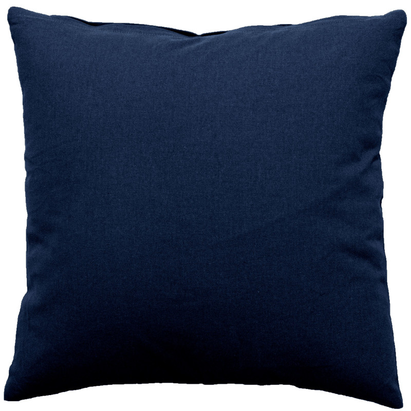 Coussin uni effet Bachette déhoussable - 60 x 60 cm - Bleu Marine