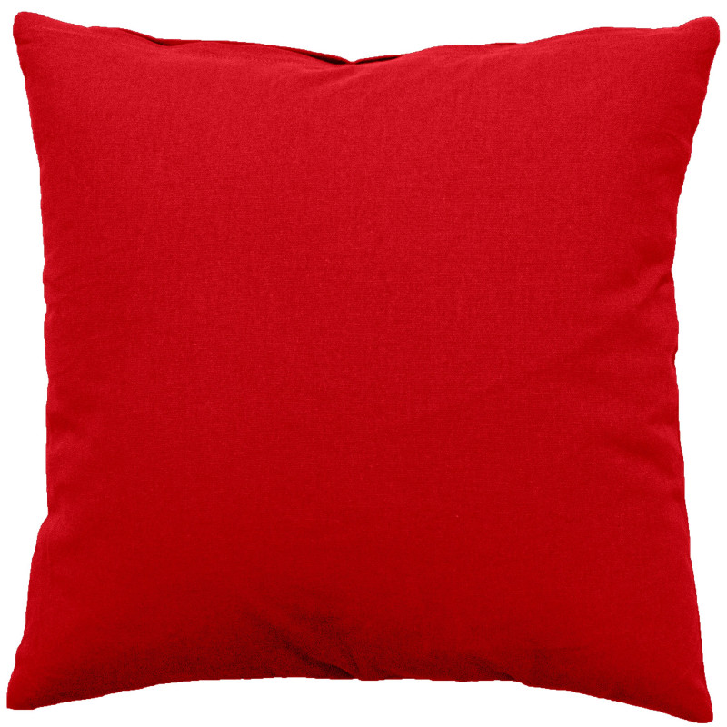 Coussin uni effet Bachette déhoussable - 60 x 60 cm - Rouge