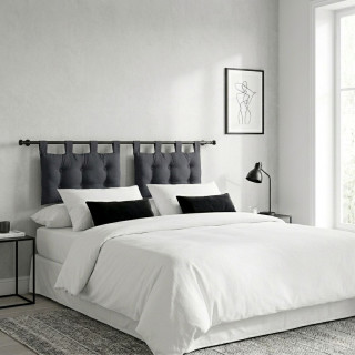 Tête de lit coussin Panama à suspendre - 70 x 45 cm - Gris foncé